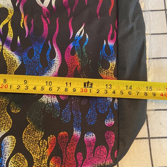 New tote bag colourful flame pattern with zipper - Picture 6 of 8